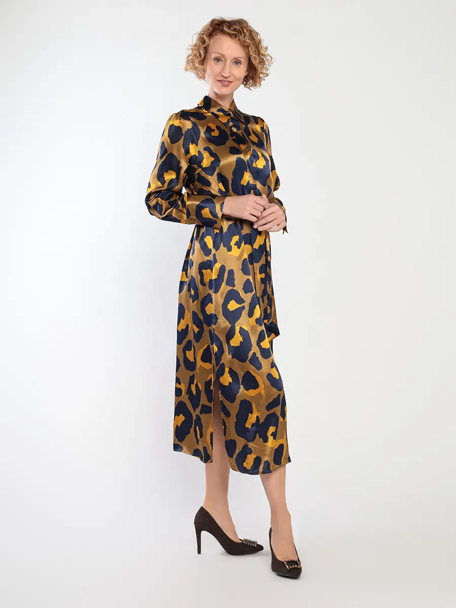 Платье свободного кроя с леопардовым принтом